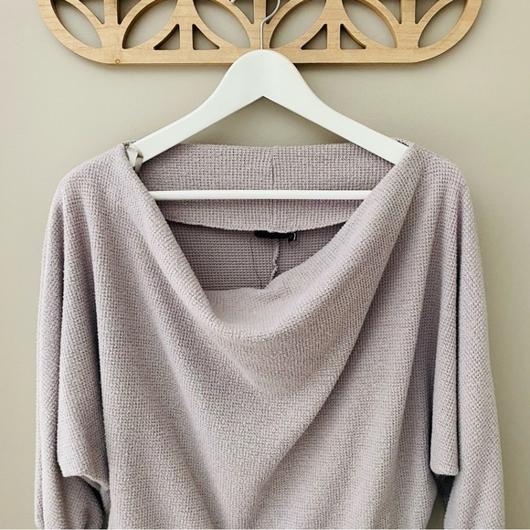 Urban Outfitters Off-the-Shoulder Crop Sweater Dusty Purple Sz Small - Picture 3 of 11